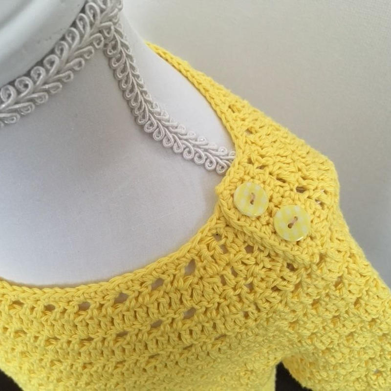 方眼編みで編む春夏用プルオーバー 90 100サイズ かぎ針編み雑貨の編み図 Atel