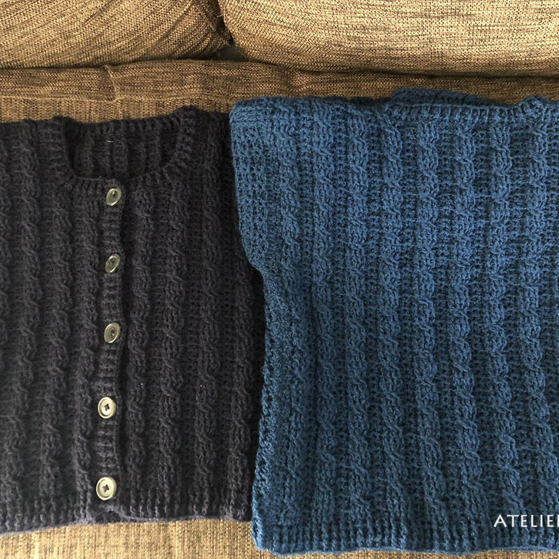 編み図 なわ編み風キッズカーディガン ダウンロード版 かぎ針編み雑貨の編み図 Atel