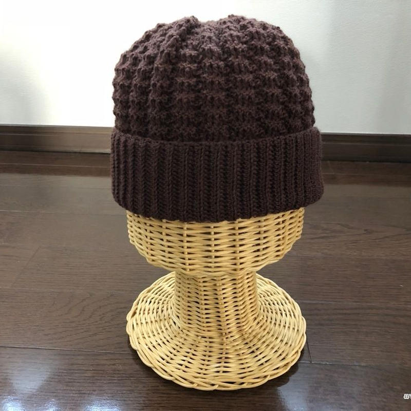 かぎ針編みで編む地模様のニット帽 4サイズ かぎ針編み雑貨の編み図 Atelier M