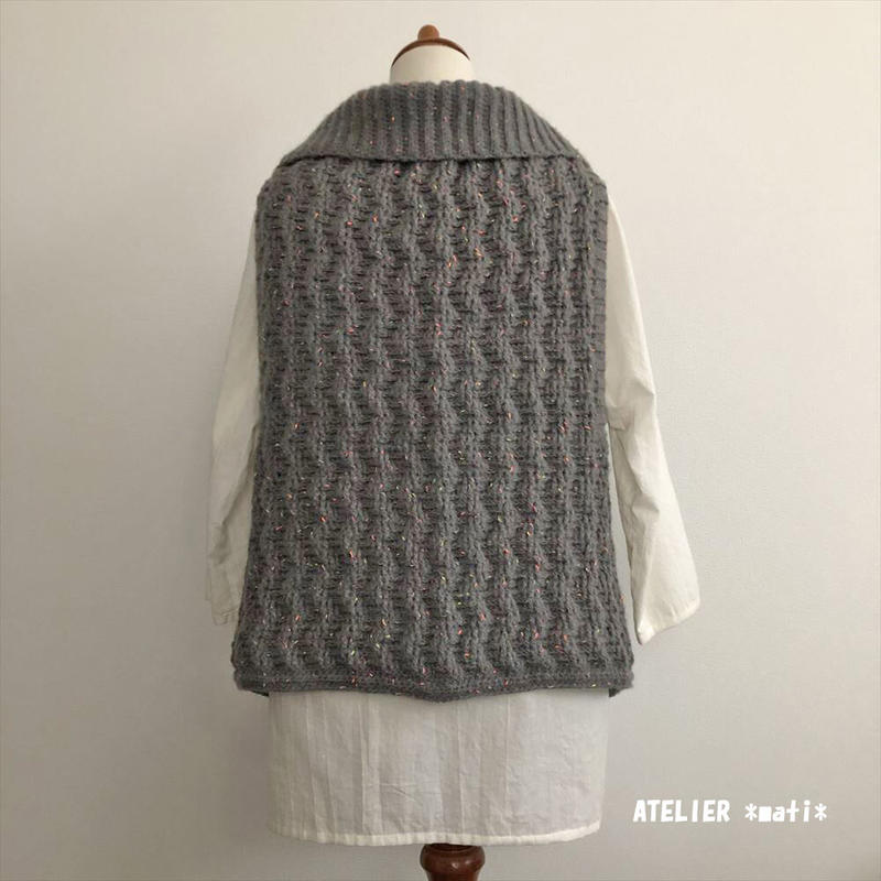 編み図 まっすぐ編みの簡単ベスト Dl版 かぎ針編み雑貨の編み図 Atelier M