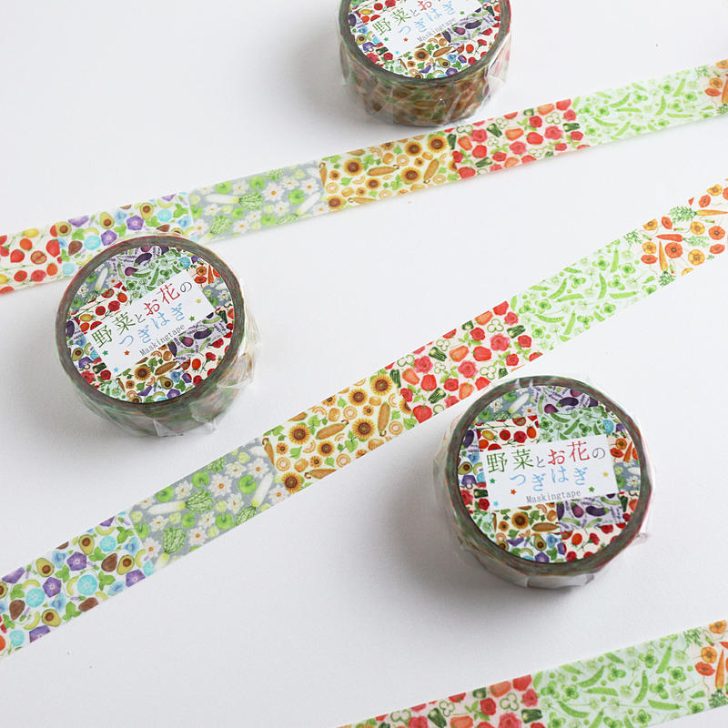 野菜とお花のつぎはぎ マスキングテープ Atelier Ponta