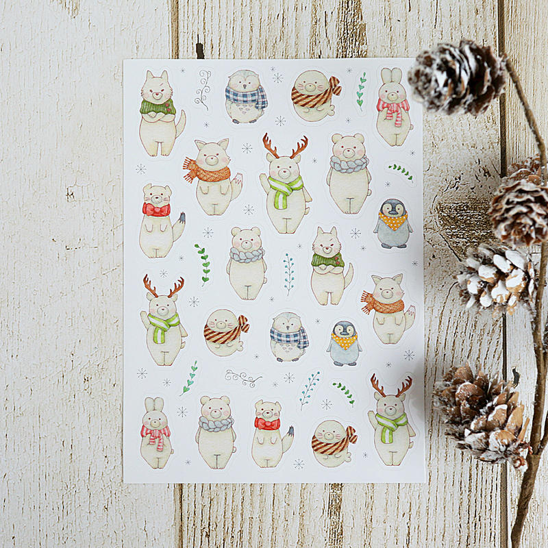 寒いところに住む動物たち シール Atelier Ponta