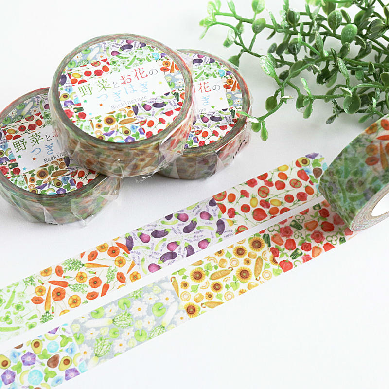 野菜とお花のつぎはぎ マスキングテープ Atelier Ponta