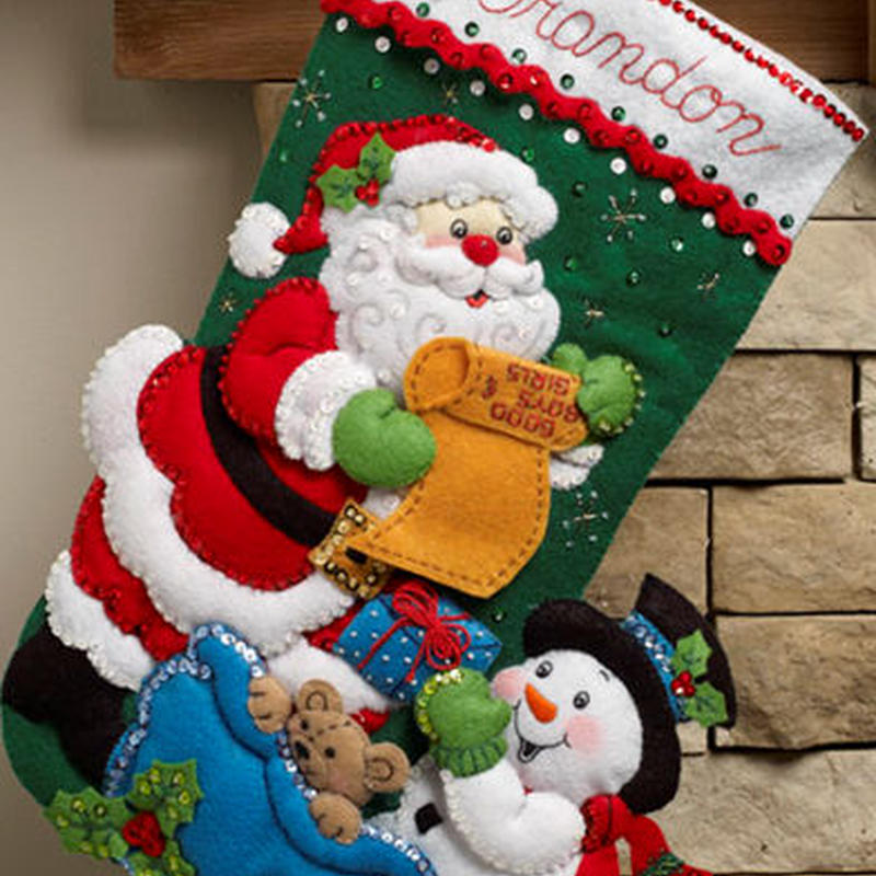 Santa S List Bucilla ブシラ クリスマス ハンドメイド フェルト くつ下