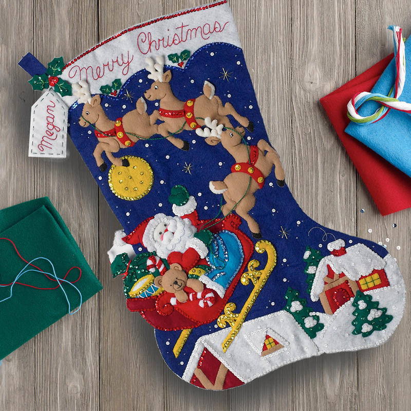 Christmas Night Jumbo Stocking Bucilla ブシラ クリス