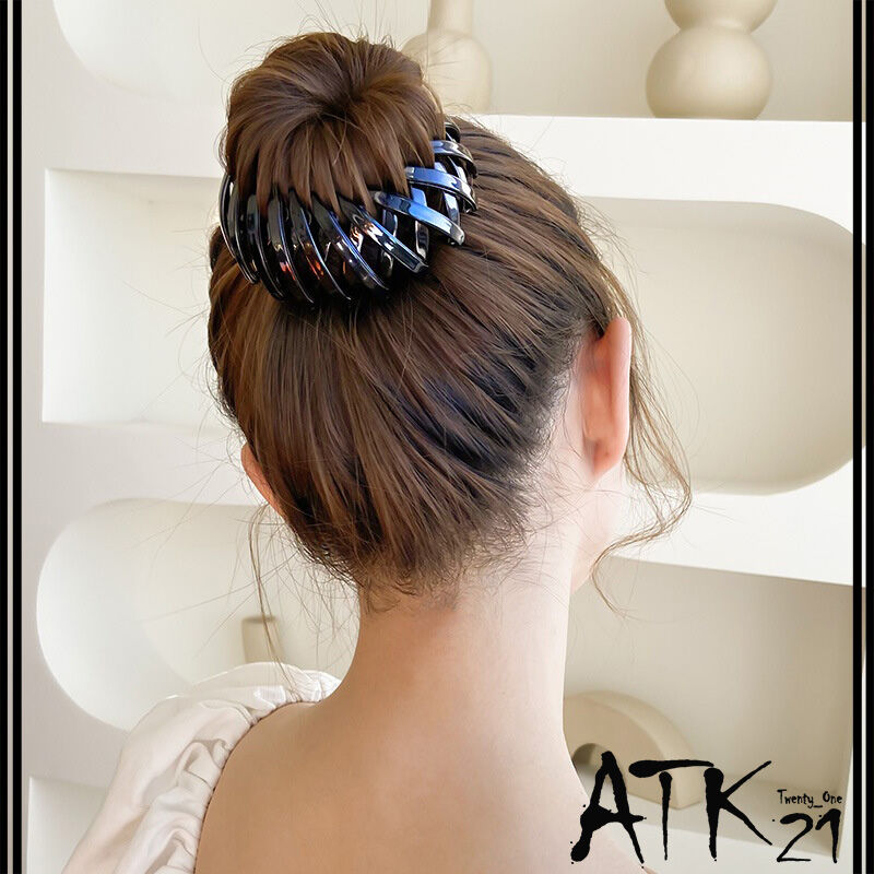 クリアカラー ヘアリング リングクリップ バンスクリップ お団子 シンプル ヘアクリップ 髪留