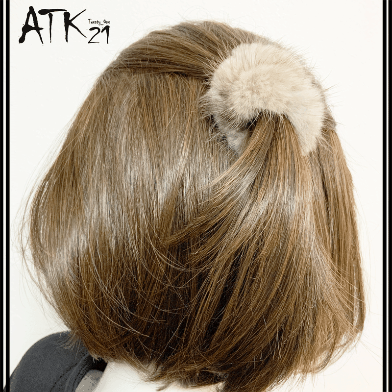 ミンクファー 小さめ シュシュ ヘアゴム 簡単ヘアアレンジ ヘアポニー ハーフアップ まとめ髪