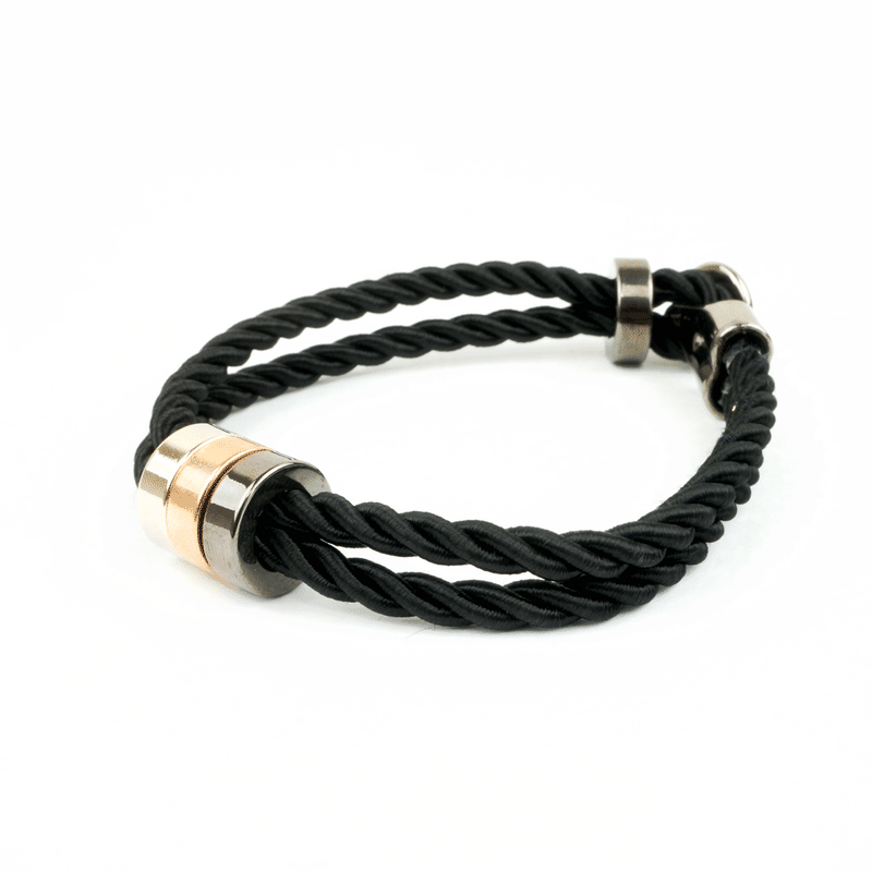 2連 2ライン 3リング コードブレスレット メンズブレスレット メンズアクセサリー ユニセッ 2連 2ライン 3リング コードブレスレット メンズブレスレット メンズアクセサリー ユニセッ