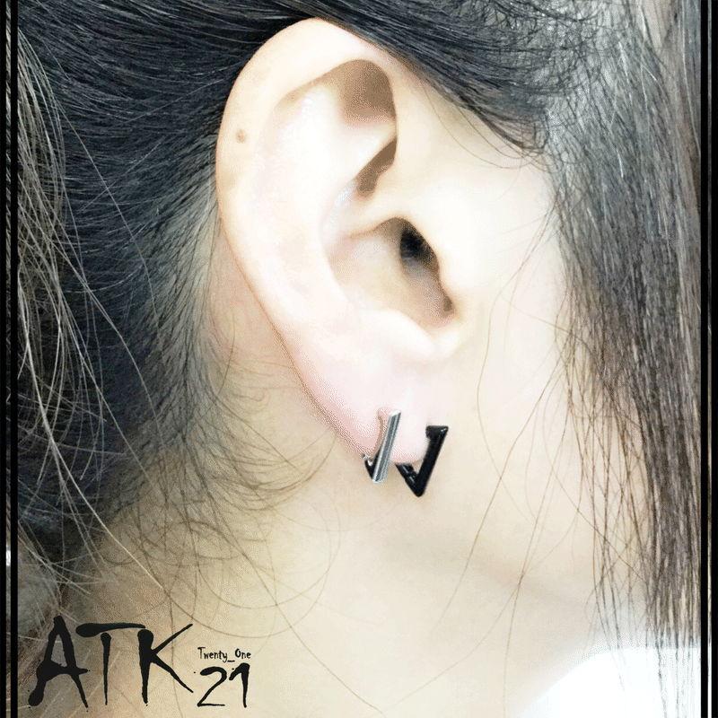 両耳用 2点セット シンプル トライアングル 三角形 フープピアス リングピアス ブラック シ 両耳用 2点セット シンプル トライアングル 三角形 フープピアス リングピアス ブラック シ