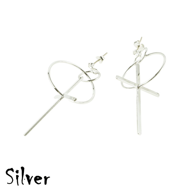 2点セット 2連 サークル クロス 十字架 華奢 シルバー ゴールド スタッドピアス メンズ 2点セット 2連 サークル クロス 十字架 華奢 シルバー ゴールド スタッドピアス メンズ