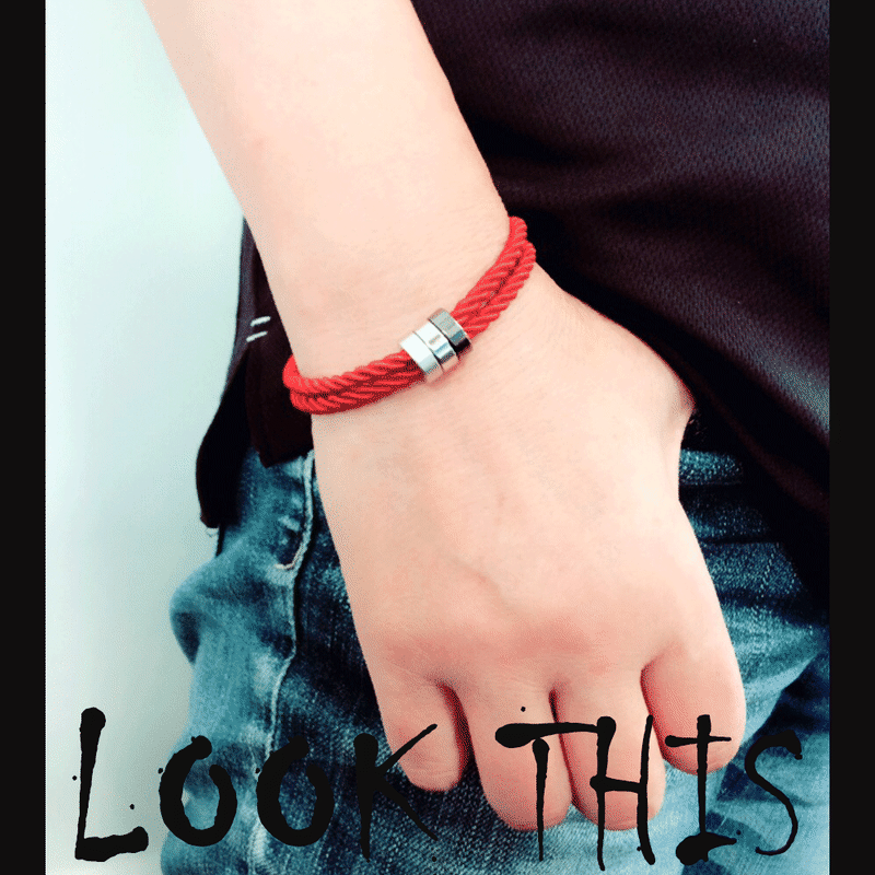 ２連 ２ライン ３リング コードブレスレット メンズブレスレット メンズアクセサリー ユニセッ