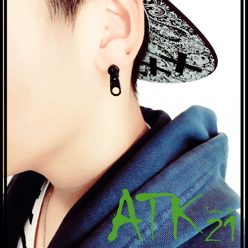 両耳用 2個セット ジッパー ファスナー チャック 16g サージカルステンレスピアス 軟骨