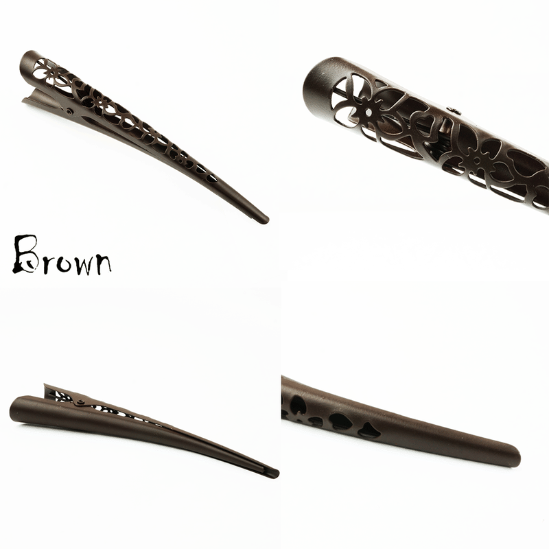 透かし フラワー マットカラー ダッカールクリップ コンコルド アンティーク ヘアクリップ 髪