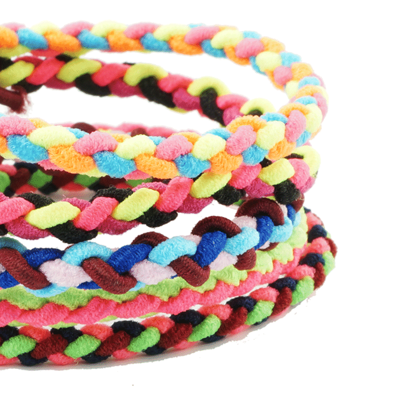 5点セット 三つ編みゴム ヘアゴム マルチカラー ヘアポニー 髪留め レディース キッズ ヘ