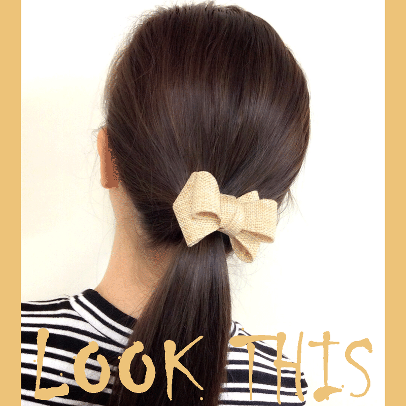 麻 リボン ヘアポニー フェミニン ガーリー ヘアアレンジ ヘッドアクセ デイリー 夏 サマー