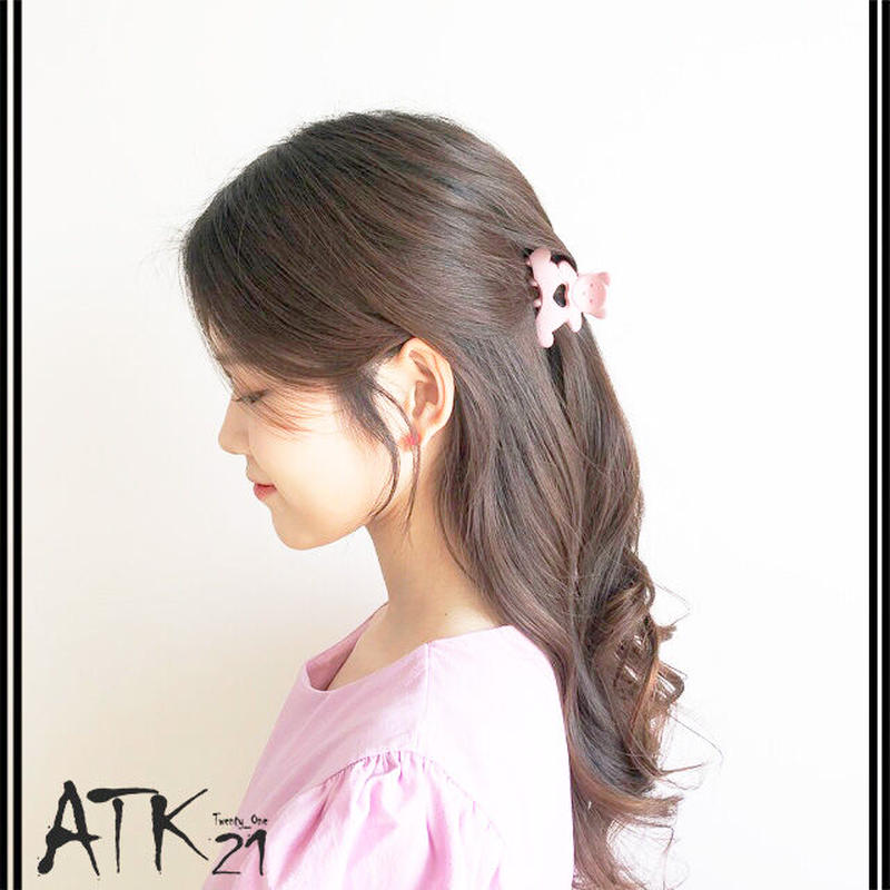 Bear くまちゃんcute 可愛い マットカラー バンスクリップ ヘアクリップ しっかりホー