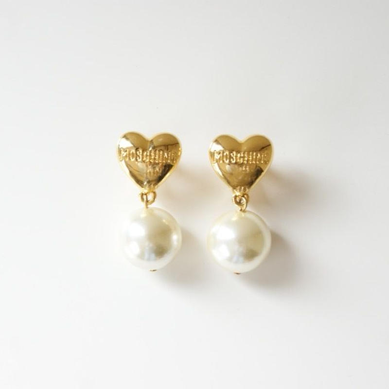 MOSCHINOモスキーノ ハート ブランドロゴ パール イヤリング / ヴィンテージアクセサ... MOSCHINOモスキーノ ハート ブランドロゴ パール イヤリング / ヴィンテージアクセサ...