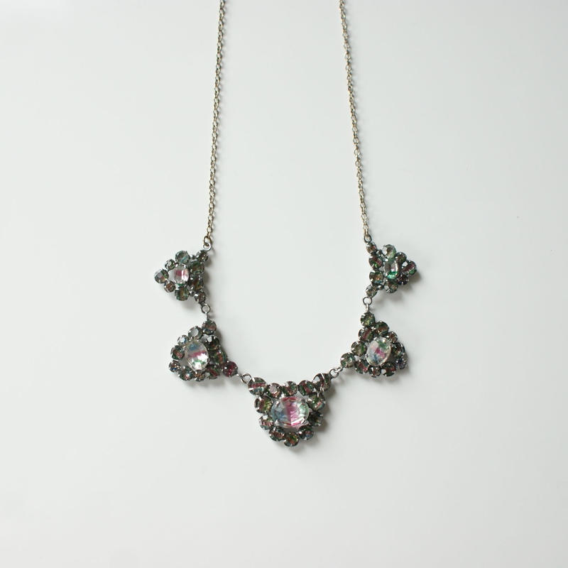 アイリスガラス ネックレス ヴィンテージ アンティークジュエリー ヴィンテージアクセサリ