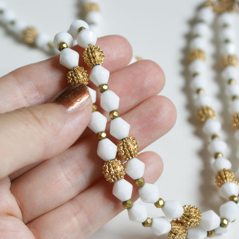 おしゃれ Trifari TRIFARI トリファリ ネックレス ホワイト 白