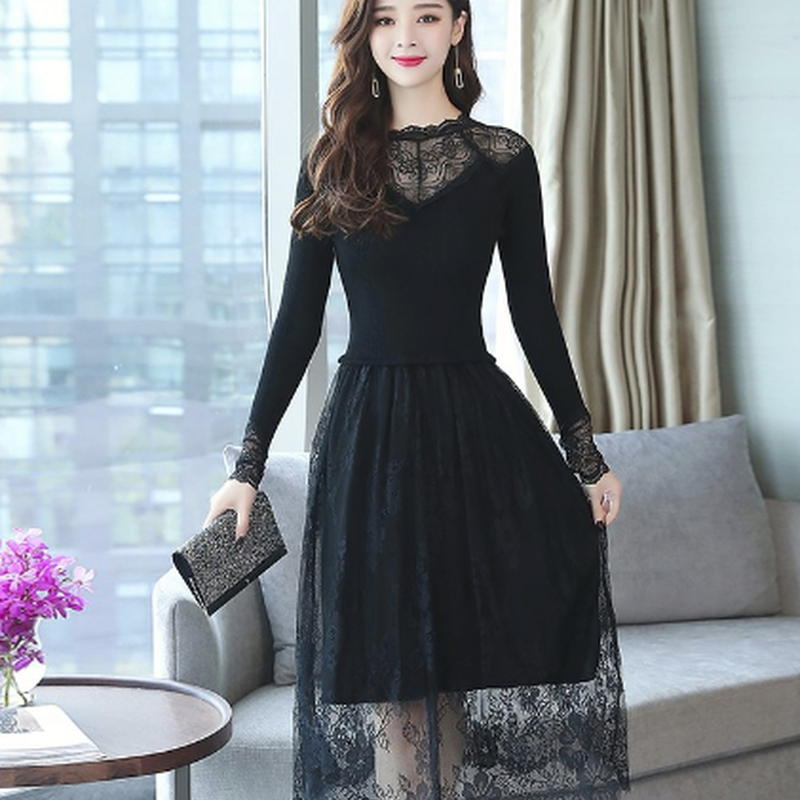 レース ワンピース ロング丈 結婚式 ドレス フォーマル パーティドレス