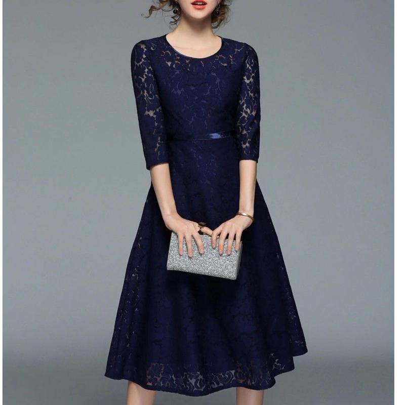 レースワンピース シンプル フォーマル 結婚式 謝恩会 パーティー ドレス 大きいサイズ