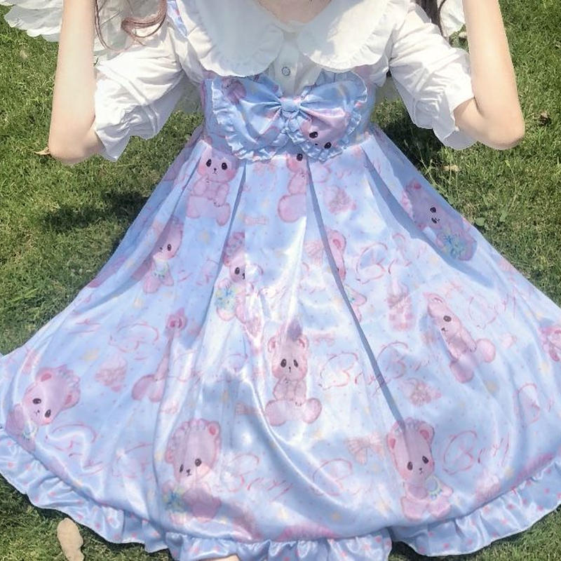 くまさんキャラのメルヘンワンピース Fancy World