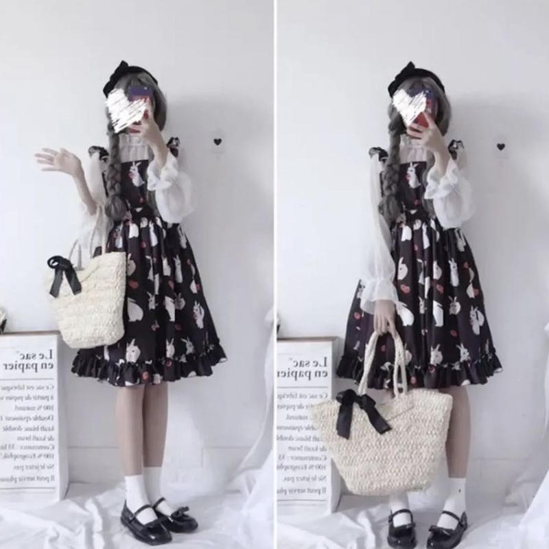 暗黒微笑様着用 うさぎ苺 ジャンパースカート Fancy World