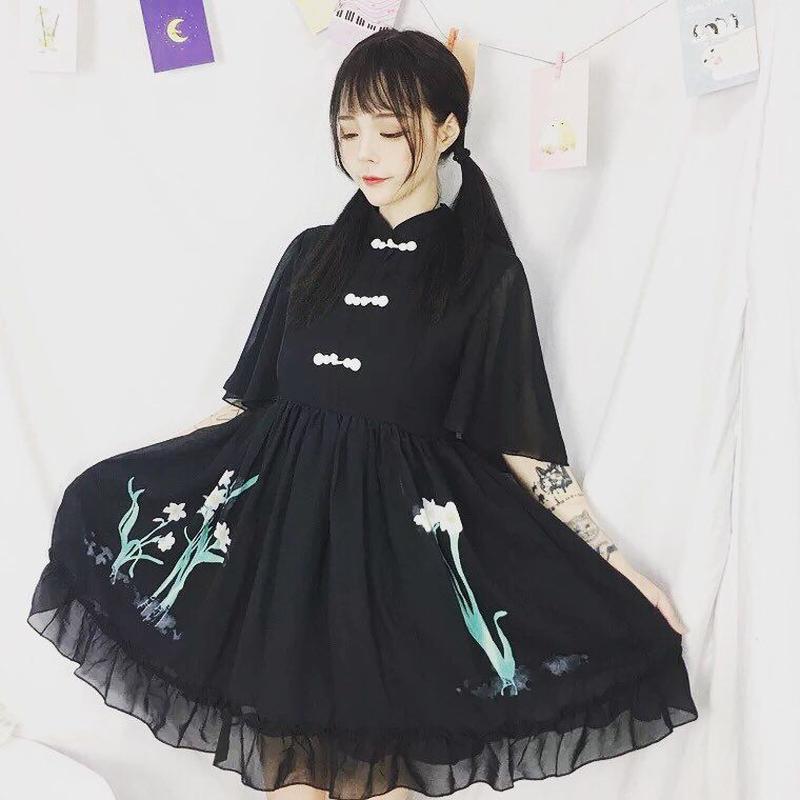 玲様着用 花柄チャイナ風ワンピース Fancy World