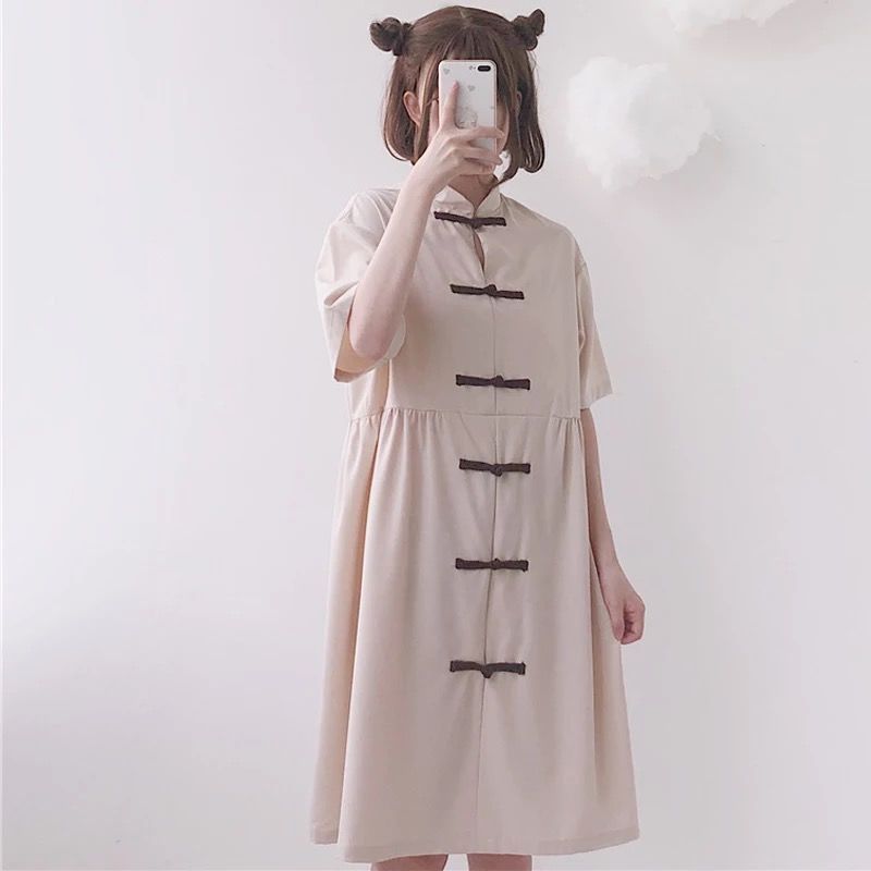 チャイナドレス半袖ワンピース Fancy World