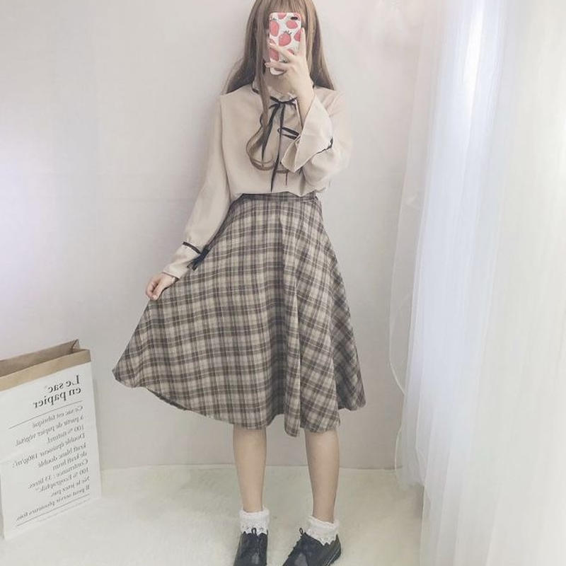 英国風チェック柄ワンピース Fancy World