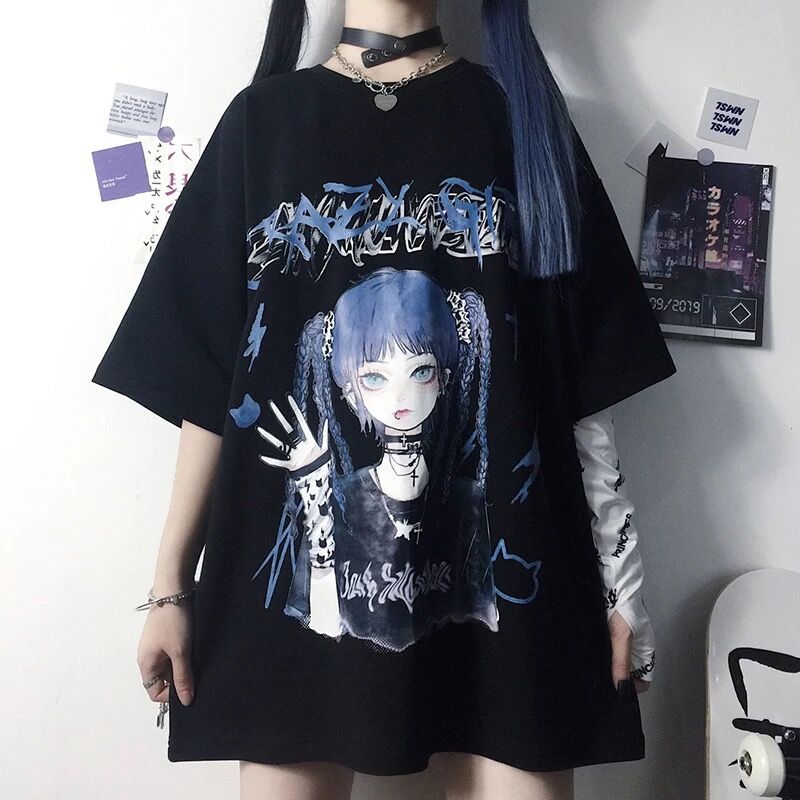 病みかわいい地雷系女の子tシャツ Fancy World 病みかわいい地雷系女の子tシャツ Fancy World