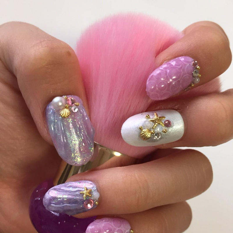 マーメイドチップ ピンク ネイルサロン 愛