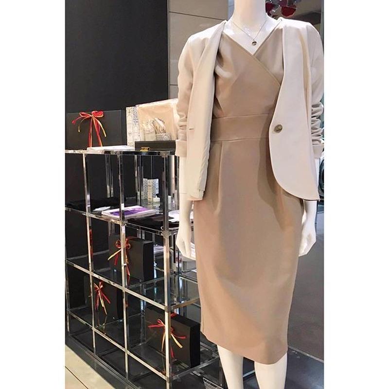 モカ ケリーワンピース カシュクール ストレッチ ワンピース Ayuwa Online