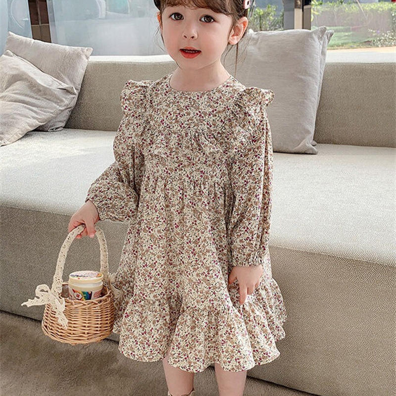 秋新作 小花柄フリルワンピース キッズワンピース 可愛い子ども服 可愛い子ども服通販 Mi