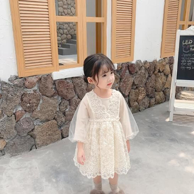 ふんわりシースルー袖が可愛い レースワンピース ドレス 可愛い子ども服 可愛い子ども服通販
