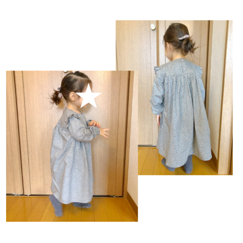 肩フリルヨークワンピース 80 ダウンロード型紙 Baby Kids Handmade