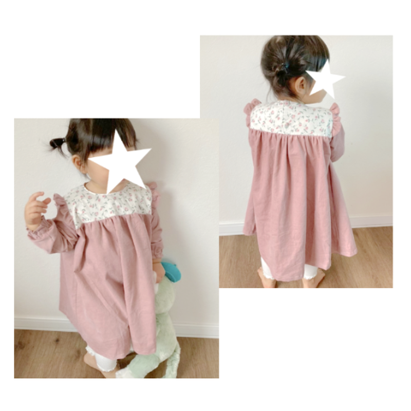 肩フリルヨークワンピース 80 ダウンロード型紙 Baby Kids Handmade