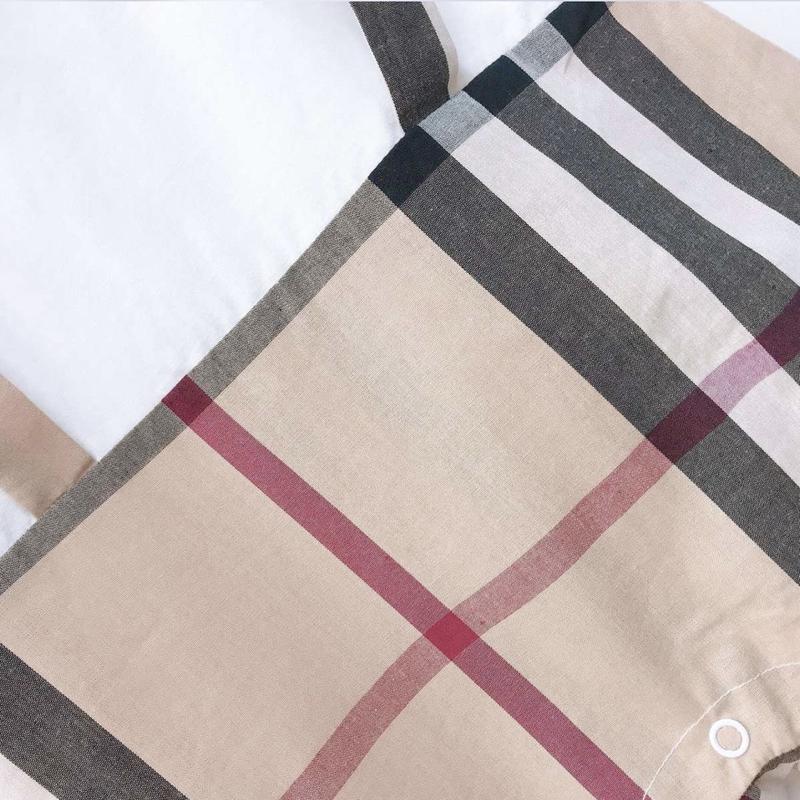 お揃い可 バーバリー風チェック柄ワンピース カバーオール Bambinobaby