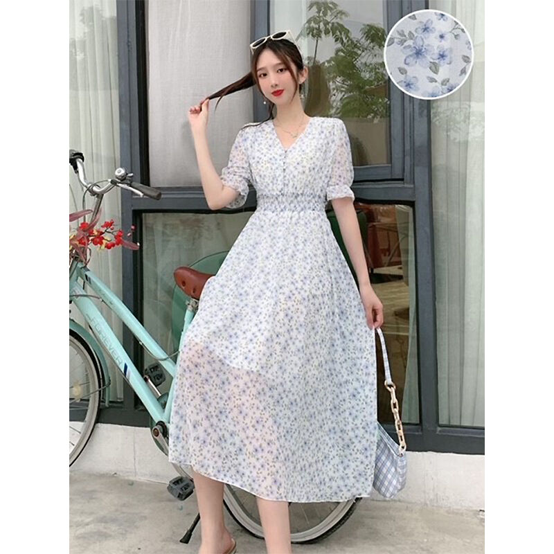 フラワープリントシフォンロングワンピース Hk360 パーティードレス通販baybclub