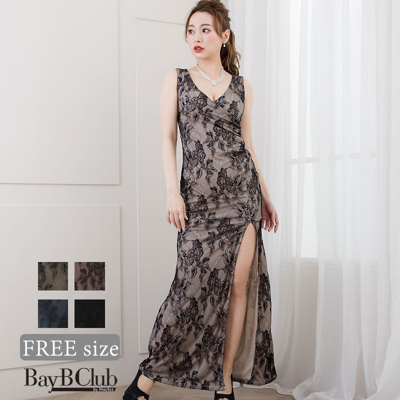 レースタイトロングドレス A lassic By Baybclub レースタイトロングドレス A lassic By Baybclub