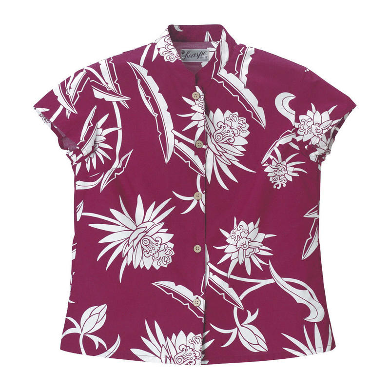 Bs 158 ローンレディスアロハシャツ 月下美人 Beaspo Outlet Store