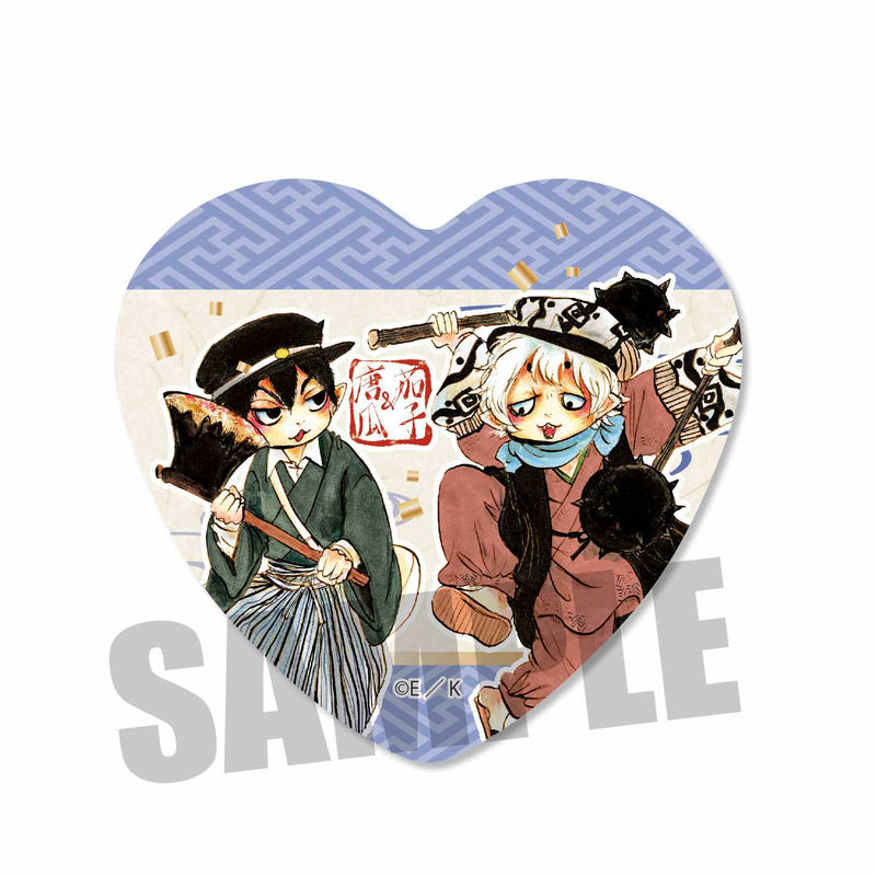 ハート缶バッジ 鬼灯の冷徹 唐瓜 茄子 ベルハウスショップ