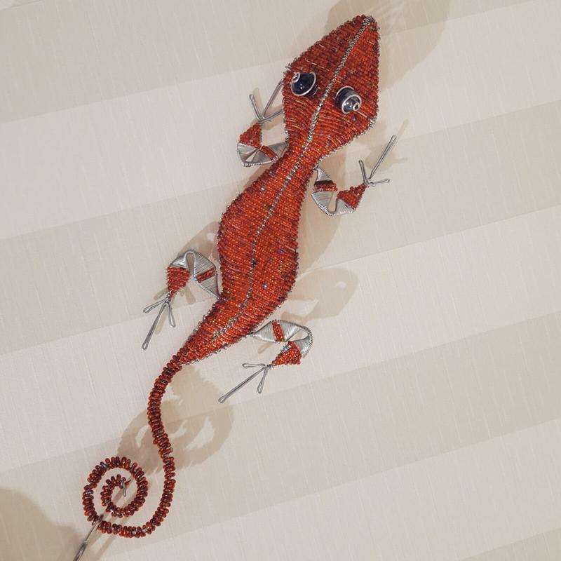 南アフリカの可愛いビーズアニマル ヤモリ マデリーフ