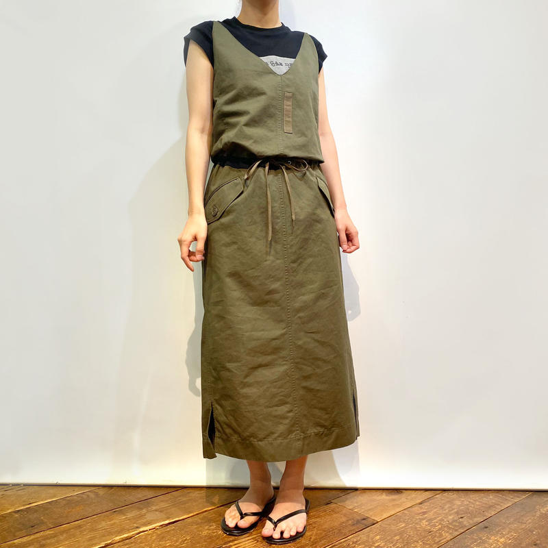 綿麻ムラ糸サージ キャミワンピ 13 415 Blanc Basque ブランバスク