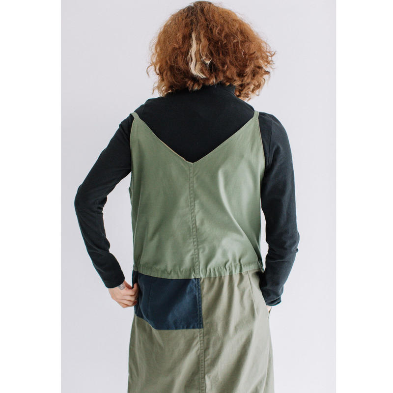 バックサテンスラブストレッチ オーバーワンピ 14 401 Blanc Basque