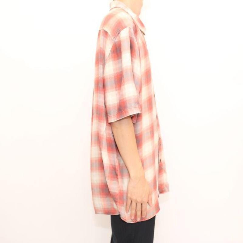 90s オンブレチェック 半袖シャツ Ombre Check S/S Shirt | Blue