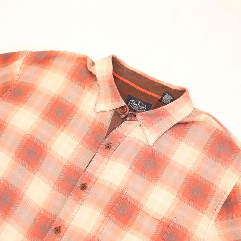90s オンブレチェック 半袖シャツ Ombre Check S/S Shirt | Blue