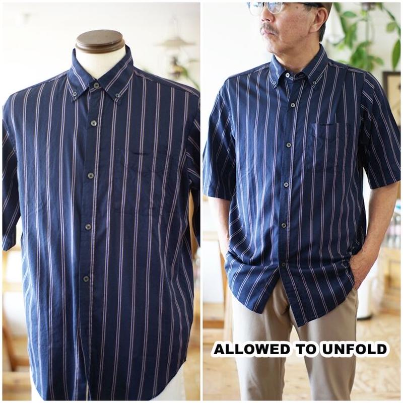 パターン アロウドトゥアンフォールド ストライプ半袖ボタンダウン