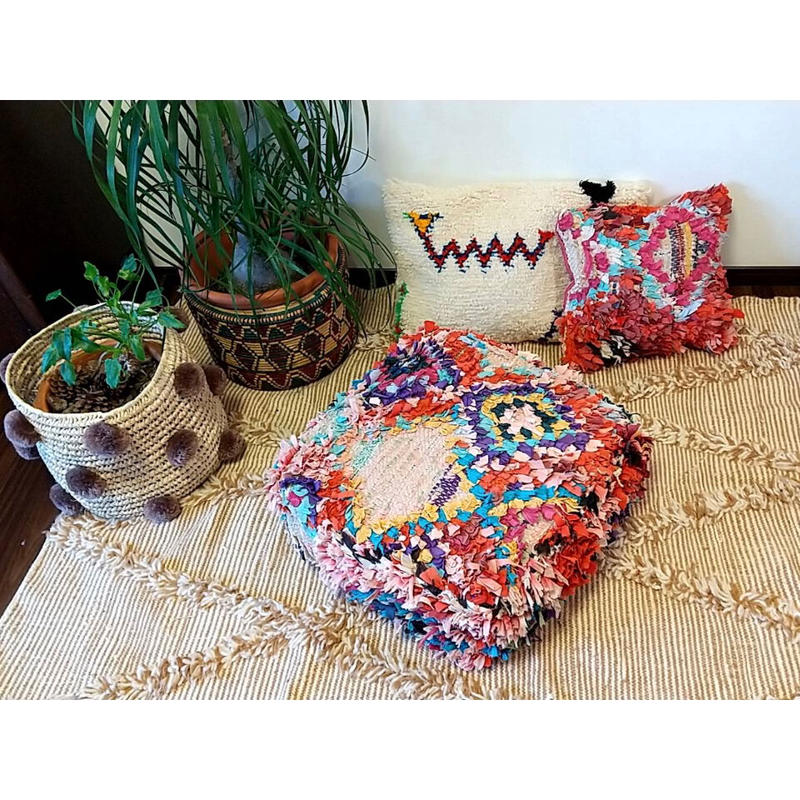 豪華 モロッコ クッション クッションカバー ラグ pouf プフ ボシャル ベタ モロッコ ボシャルウィット プフ クッション クッションカバー ラグ 113 オットマン
