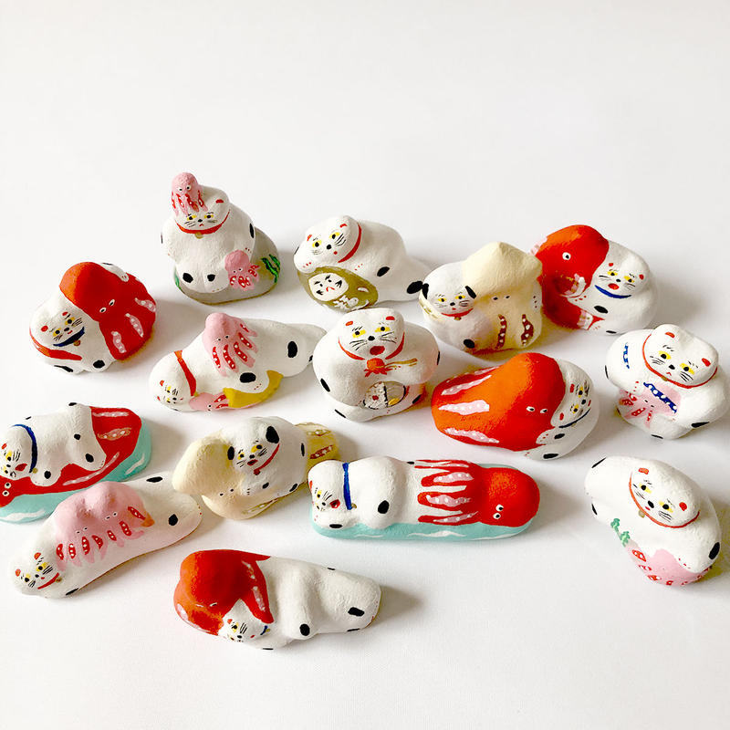 Habotan 富士山くっつき犬 土人形 15 はちみせ